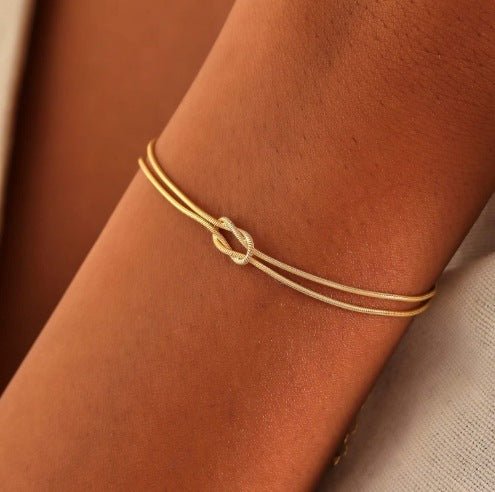 Bohemian Style Fashion Knotted Snake Bones Chain Bracelet